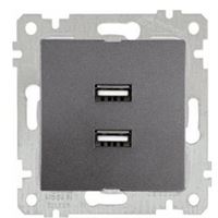 RİTA MEK TUŞ İKİLİ USB ŞARJ PRİZİ FÜME 1